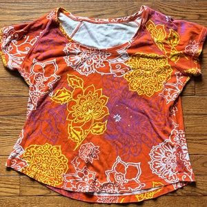 Talbots Petites Floral Short Sleeve Tee